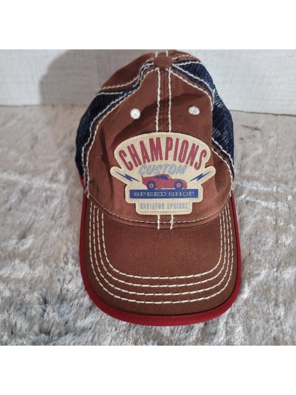 Disney Parks Champions Speed Shop Baseball Cap Adult Strapback Mesh Patch Hat